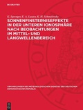 Cover: Sonnenfinsterniseffekte in der unteren Ionosph&auml;re nach Beobachtungen im Mittel- und Langwellenbereich - De Gruyter