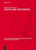 Cover: Texte und Textkritik - De Gruyter