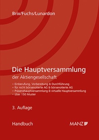Abbildung von: Die Hauptversammlung der Aktiengesellschaft - Manz