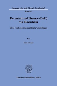 Abbildung von: Decentralized Finance (DeFi) via Blockchain - Duncker & Humblot