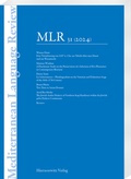 Cover: Mediterranean Language Review 31 (2024) - Harrassowitz Verlag