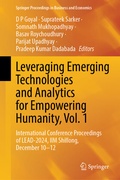 Cover: Leveraging Emerging Technologies and Analytics for Empowering Humanity, Vol. 1 - Springer
