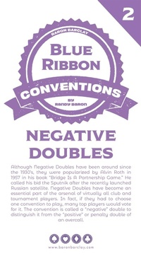 Abbildung von: Blue Ribbon Conventions: Negative Doubles - Baron Barclay Bridge Supplies
