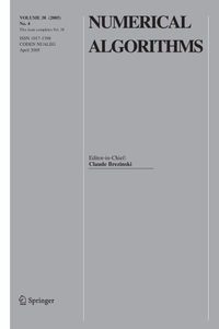 Enlarge image Cover: Numerical Algorithms - Springer