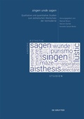 Cover: "singen unde sagen" - De Gruyter