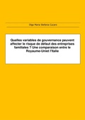 Cover: Quelles variables de gouvernance peuvent affecter le risque de d&eacute;faut des entreprises familiales ?  Une comparaison entre le Royaume-Uni et l'Italie - ResearchFreelance