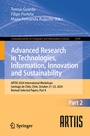 Cover: Advanced Research in Technologies, Information, Innovation and Sustainability - Springer