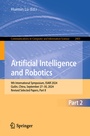Cover: Artificial Intelligence and Robotics - Springer