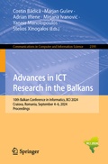 Cover: Advances in ICT Research in the Balkans - Springer