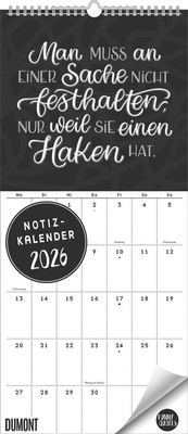 Abbildung von: Funny Quotes Notizkalender 2026 - Typo-Planer - Format 22 x 49,5 cm - DuMont Buchverlag