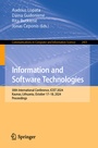 Cover: Information and Software Technologies - Springer