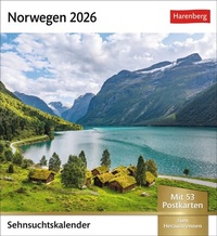 Abbildung von: Norwegen Sehnsuchtskalender 2026 - Wochenkalender mit 53 Postkarten - Harenberg