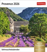 Abbildung von: Provence Sehnsuchtskalender 2026 - Wochenkalender mit 53 Postkarten - Harenberg