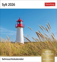 Abbildung von: Sylt Sehnsuchtskalender 2026 - Wochenkalender mit 53 Postkarten - Harenberg