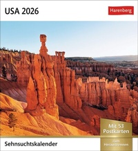 Abbildung von: USA Sehnsuchtskalender 2026 - Wochenkalender mit 53 Postkarten - Harenberg