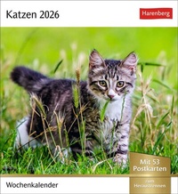 Abbildung von: Katzen Postkartenkalender 2026 - Wochenkalender mit 53 Postkarten - Harenberg