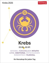Abbildung von: Krebs Sternzeichenkalender 2026 - Tagesabreißkalender - Ihr Horoskop für jeden Tag - Harenberg