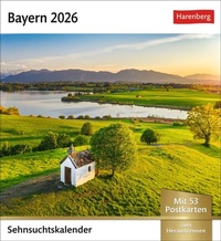 Abbildung von: Bayern Sehnsuchtskalender 2026 - Wochenkalender mit 53 Postkarten - Harenberg