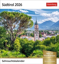 Abbildung von: Südtirol Sehnsuchtskalender 2026 - Wochenkalender mit 53 Postkarten - Harenberg