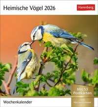 Abbildung von: Heimische Vögel Postkartenkalender 2026 - Wochenkalender mit 53 Postkarten - Harenberg