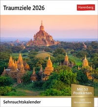 Abbildung von: Traumziele Sehnsuchtskalender 2026 - Wochenkalender mit 53 Postkarten - Harenberg