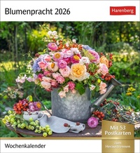 Abbildung von: Blumenpracht Postkartenkalender 2026 - Wochenkalender mit 53 Postkarten - Harenberg