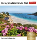 Cover: Bretagne & Normandie Sehnsuchtskalender 2026 - Wochenkalender mit 53 Postkarten - Harenberg