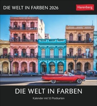 Abbildung von: Die Welt in Farben Postkartenkalender 2026 - Kalender mit 53 Postkarten - Harenberg