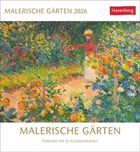 Abbildung von: Malerische Gärten Postkartenkalender 2026 - Kalender mit 53 Kunstpostkarten - Harenberg