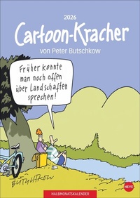 Abbildung von: Peter Butschkow: Cartoon-Kracher Halbmonatskalender 2026 - Heye