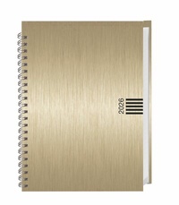 Abbildung von: Wochen-Cheftimer A5, Alu gold 2026 - Heye