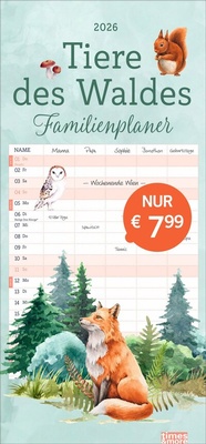 Abbildung von: tm Tiere des Waldes Familienplaner 2026 - Heye