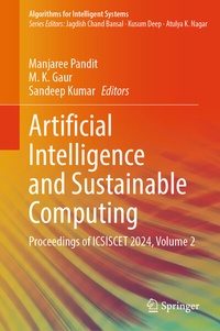 Enlarge image Cover: Artificial Intelligence and Sustainable Computing - Springer
