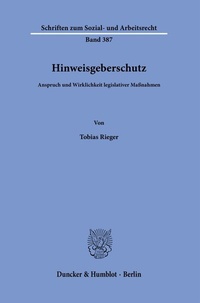 Abbildung von: Hinweisgeberschutz - Duncker & Humblot