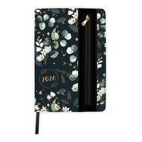 Abbildung von: Trötsch Wochenplaner A5 mit Tasche Flowers black 2026 - Trötsch Verlag GmbH & Co. KG