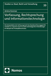 Abbildung von: Verfassung, Rechtsprechung und Informationstechnologie - Nomos