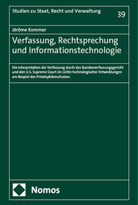Abbildung von: Verfassung, Rechtsprechung und Informationstechnologie - Nomos