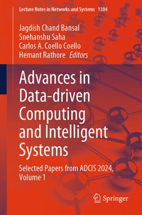 Enlarge image Cover: Advances in Data-driven Computing and Intelligent Systems - Springer Nature Switzerland AG