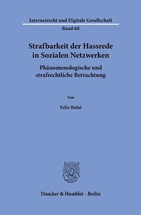 Abbildung von: Strafbarkeit der Hassrede in Sozialen Netzwerken - Duncker & Humblot