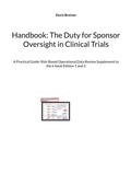 Cover: Handbook: The Duty for Sponsor Oversight in Clinical Trials - BoD - Books on Demand