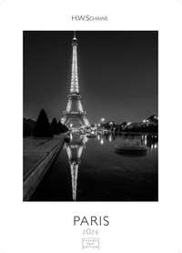 Abbildung von: Paris schwarz-weiss Kalender 2026 - Wandkalender | Fotokalender Frankreich 59x42cm Grosses Format - Stilvoller Paris Schwarz-Weiß 2026 - - Ideal für Kunst- und Reisefreunde - CASARES EDITION
