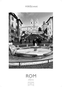 Abbildung von: Rom schwarz-weiss Kalender 2026 - Wandkalender | Fotokalender Italien 29x21cm - . mit Historischen Motiven - Perfekt für Kunst, Architektur & Rom-Liebhaber - CASARES EDITION