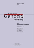 Cover: Zeitschrift f&uuml;r Genozidforschung, 23. Jahrgang 2025, Heft 1 - Velbr&uuml;ck