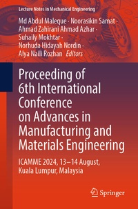 Enlarge image Cover: Proceeding of 6th International Conference on Advances in Manufacturing and Materials Engineering - Springer