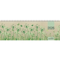 Abbildung von: Tischquerkalender Graspapier 2026 - 32x10,5 cm - 1 Woche auf 2 Seiten - nachhaltiger Bürokalender - Stundeneinteilung 8 - 20 Uhr - 159-0640 - ZETTLER Kalender