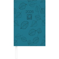 Abbildung von: Buchkalender türkis 2026 - Bürokalender 14,5x21 cm - 1 Tag auf 1 Seite - Kartoneinband, Recyclingpapier - Stundeneinteilung 7 - 19 Uhr - 876-0717 - ZETTLER Kalender