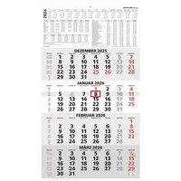 Abbildung von: 4-Monatskalender rot 2026 - 33x45 - mit Kopftafel - Datumsschieber- 959-0011-1 - ZETTLER Kalender