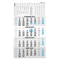 Bild: Zettler 4-Monatskalender blau 2026 - Wandkalender 33 × 59 cm mit Datumsschieber, 4 Monate pro Blatt, Kopftafel 15 cm, Wochenzählung, Jahresübersicht, Sonn- und Feiertage markiert, FSC, - ZETTLER Kalender