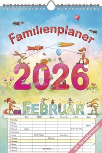 Abbildung von: Familienplaner Cartoon 2026- Bildkalender 23,7x34 cm - 6 Spalten - Kalender mit Platz für Notizen - mit vielen Zusatzinformationen - Wandkalender - ALPHA EDITION