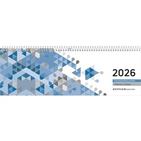 Abbildung von: Tischquerkalender blau 2026 - 29,6x9,9 cm - 1 Woche auf 2 Seiten - Stundeneinteilung 7 - 19 Uhr - inkl. Jahresübersicht - Bürokalender - 116-0015 - ZETTLER Kalender